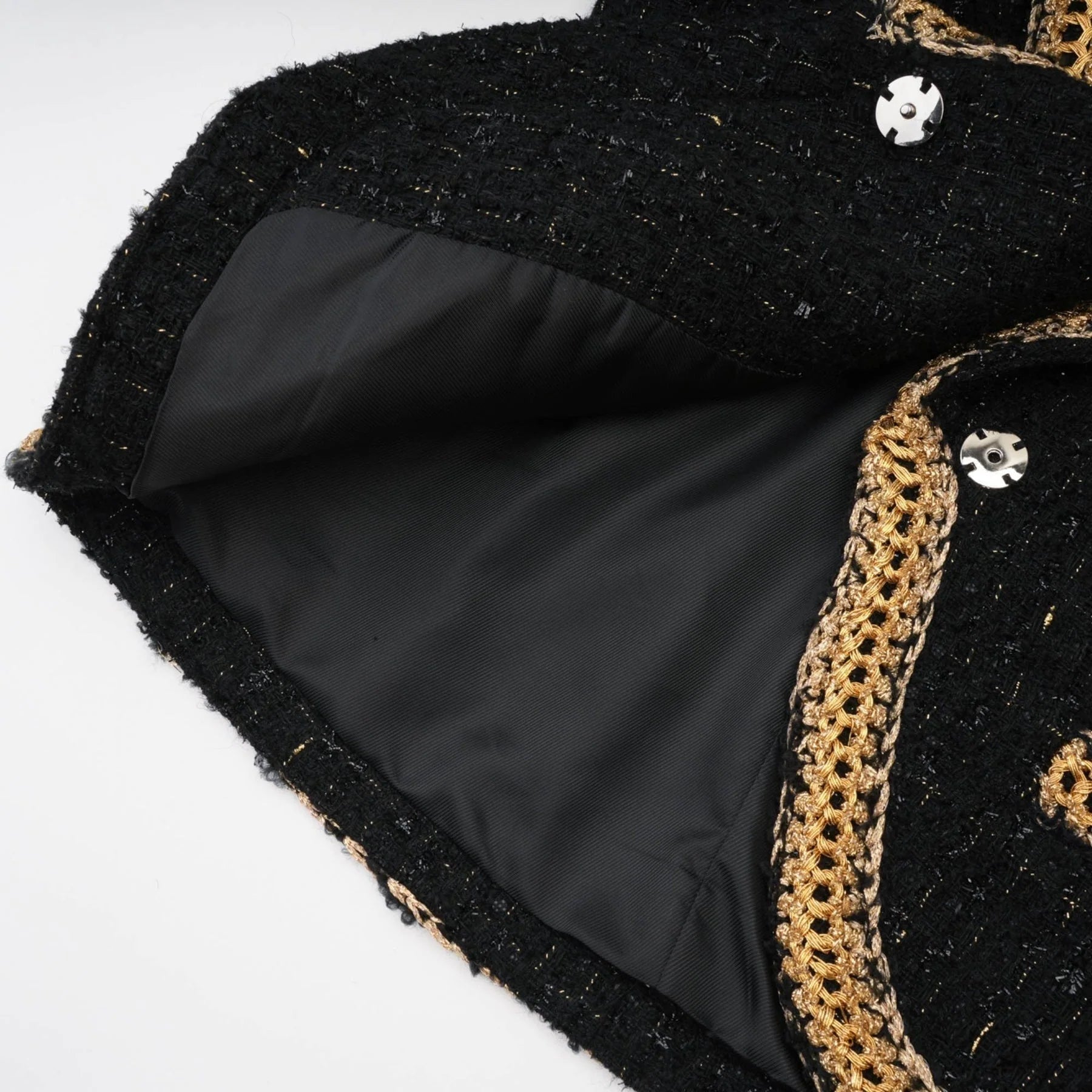 Beppina Jacket & Skirt - Tweed - Notched Lapels - Panelled Design - Ostrich Feather Accents