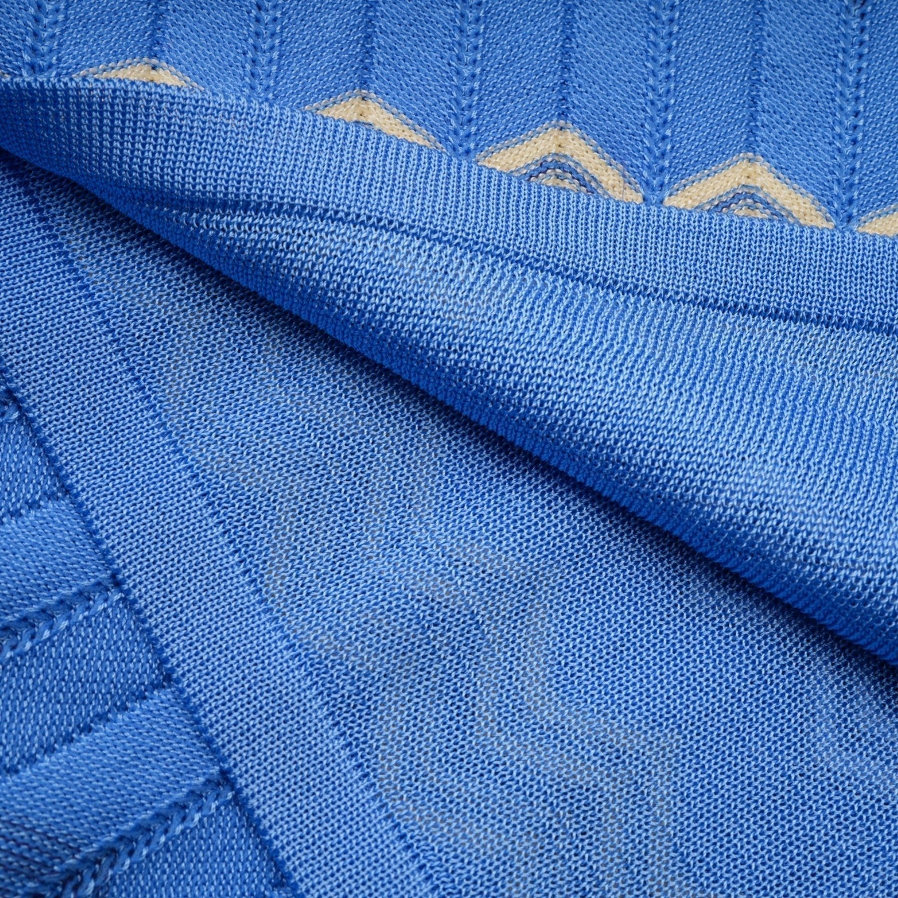 Bianca Skirt & Top Set - Ribbed Knit - Zigzag Woven Design - V - Neck - Button Fastening