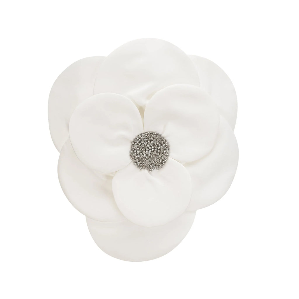 Bianchina Floral Top - Sleeveless Off the Shoulder with Floral Appliqu Crystal Embellishment Trendy Cropped