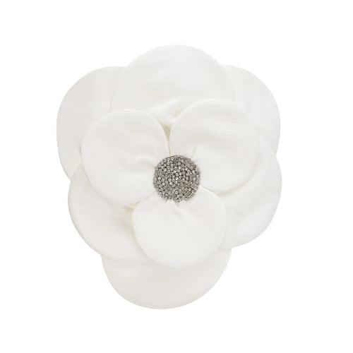 Bianchina Floral Top - Sleeveless Off the Shoulder with Floral Appliqu Crystal Embellishment Trendy Cropped