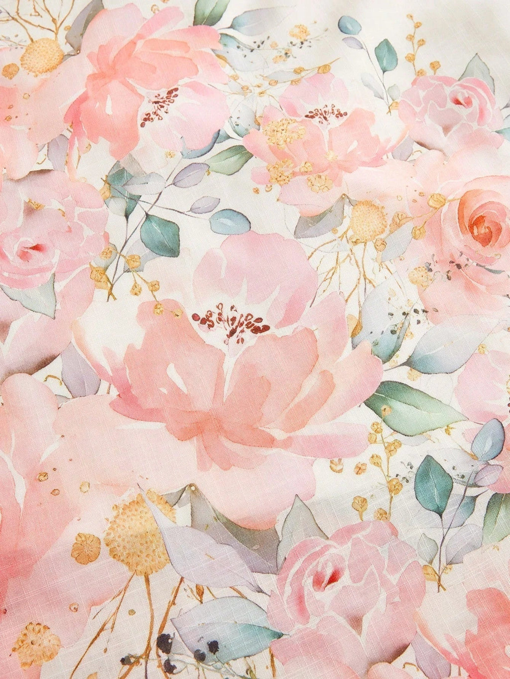 Bianchina Midi Dress - Deep V Neck - High Waist - A Line - Floral Print - Elegant