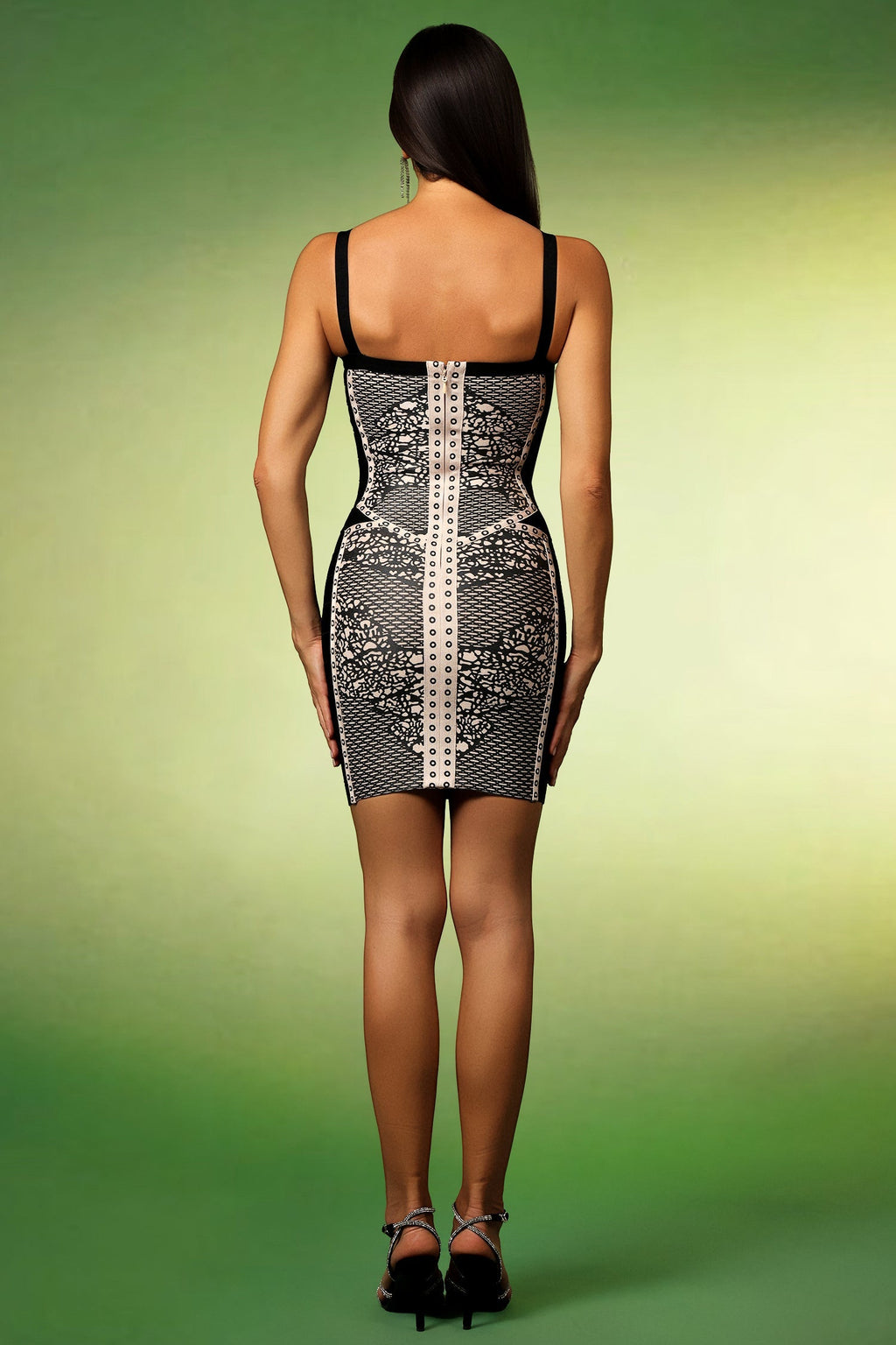 Black Elin Sleeveless Hollow Out Bandage Mini Dress