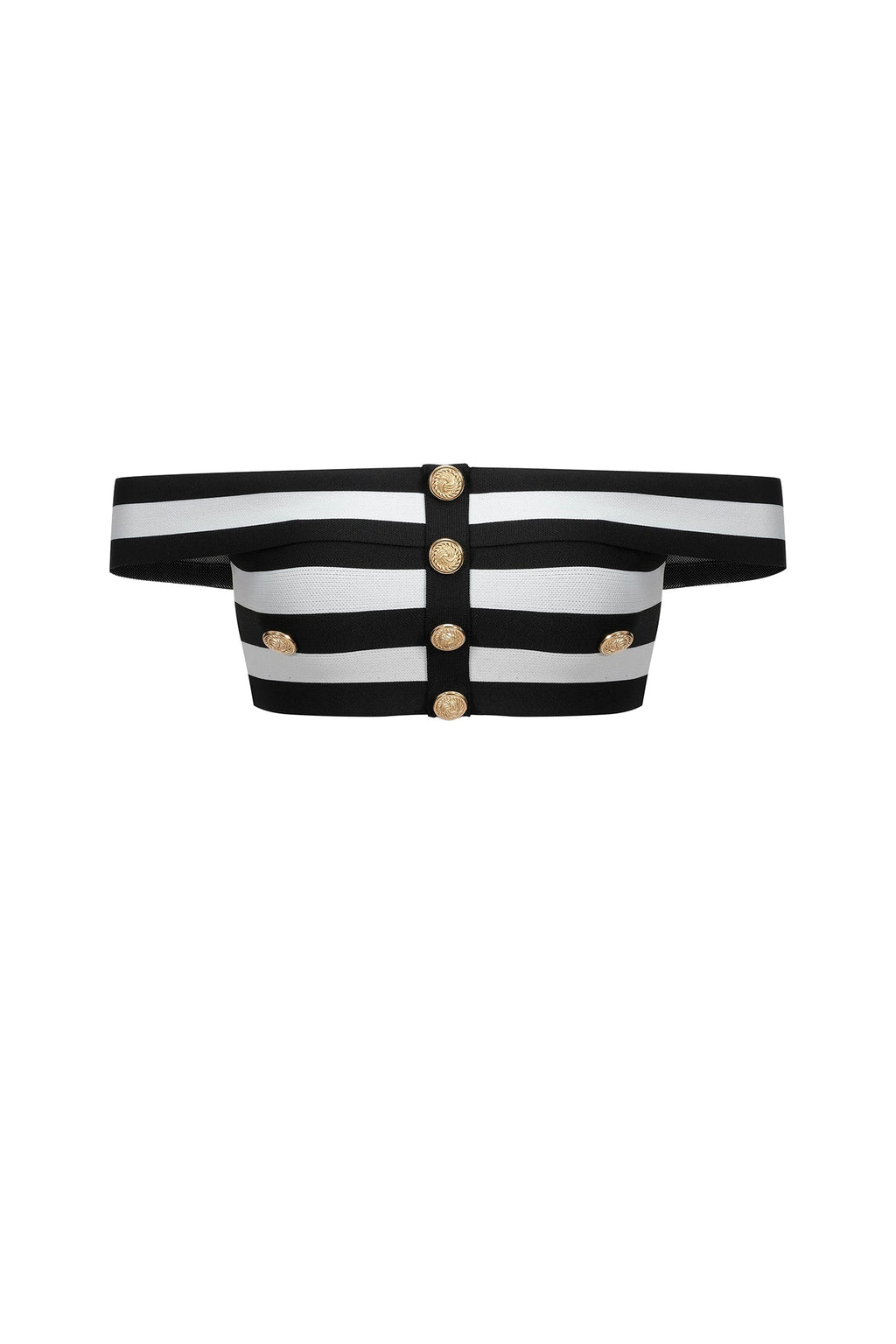 Black Martha Off-the-Shoulder Slit Bandage Two-Piece Set