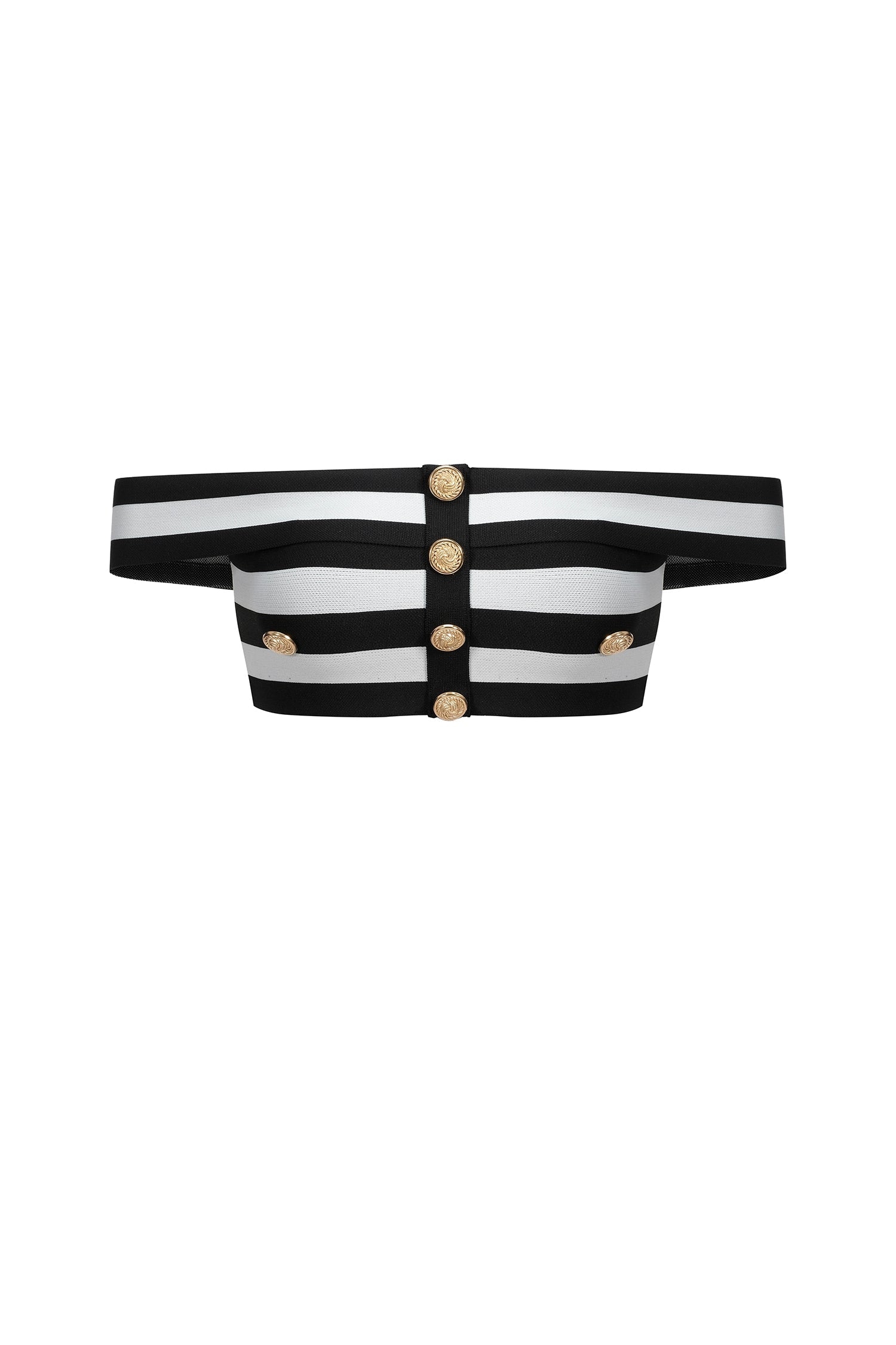 Black Martha Off-the-Shoulder Slit Bandage Two-Piece Set