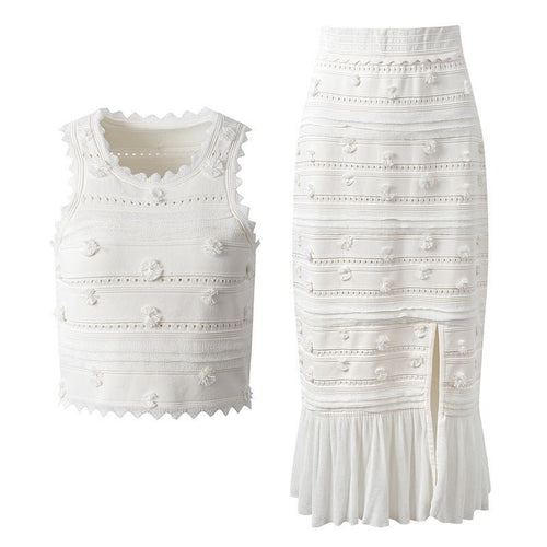 Boho Top & Skirt Set - Embroidered Details - Figure - Enhancing Fit - Flowy Hemline - Boho - Chic Styling - Ideal For Spring & Summer