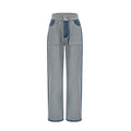 Brenna Jeans - Denim - Panelled Design - Wide Leg Cut - Four Welt Pockets