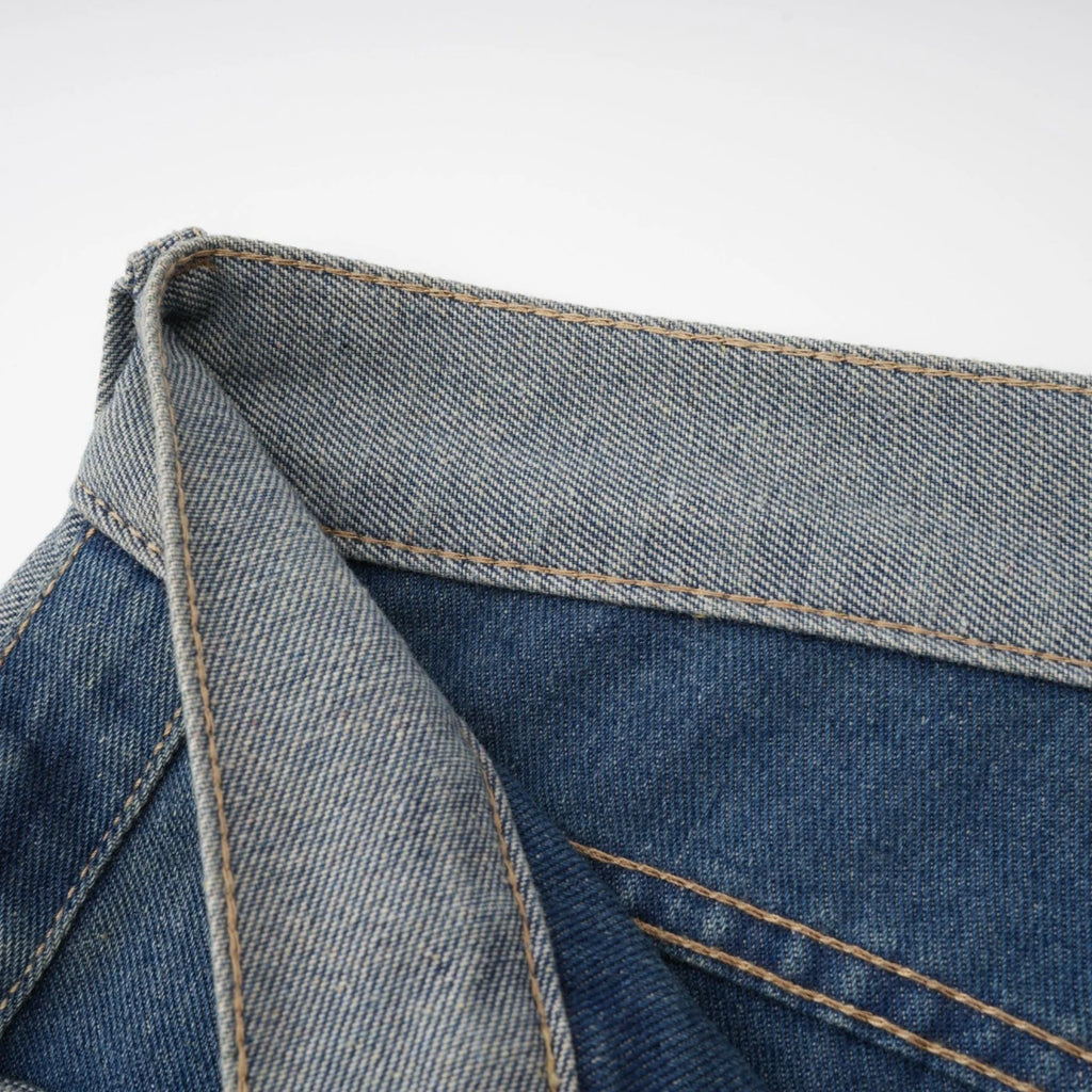 Brenna Jeans - Denim - Panelled Design - Wide Leg Cut - Four Welt Pockets
