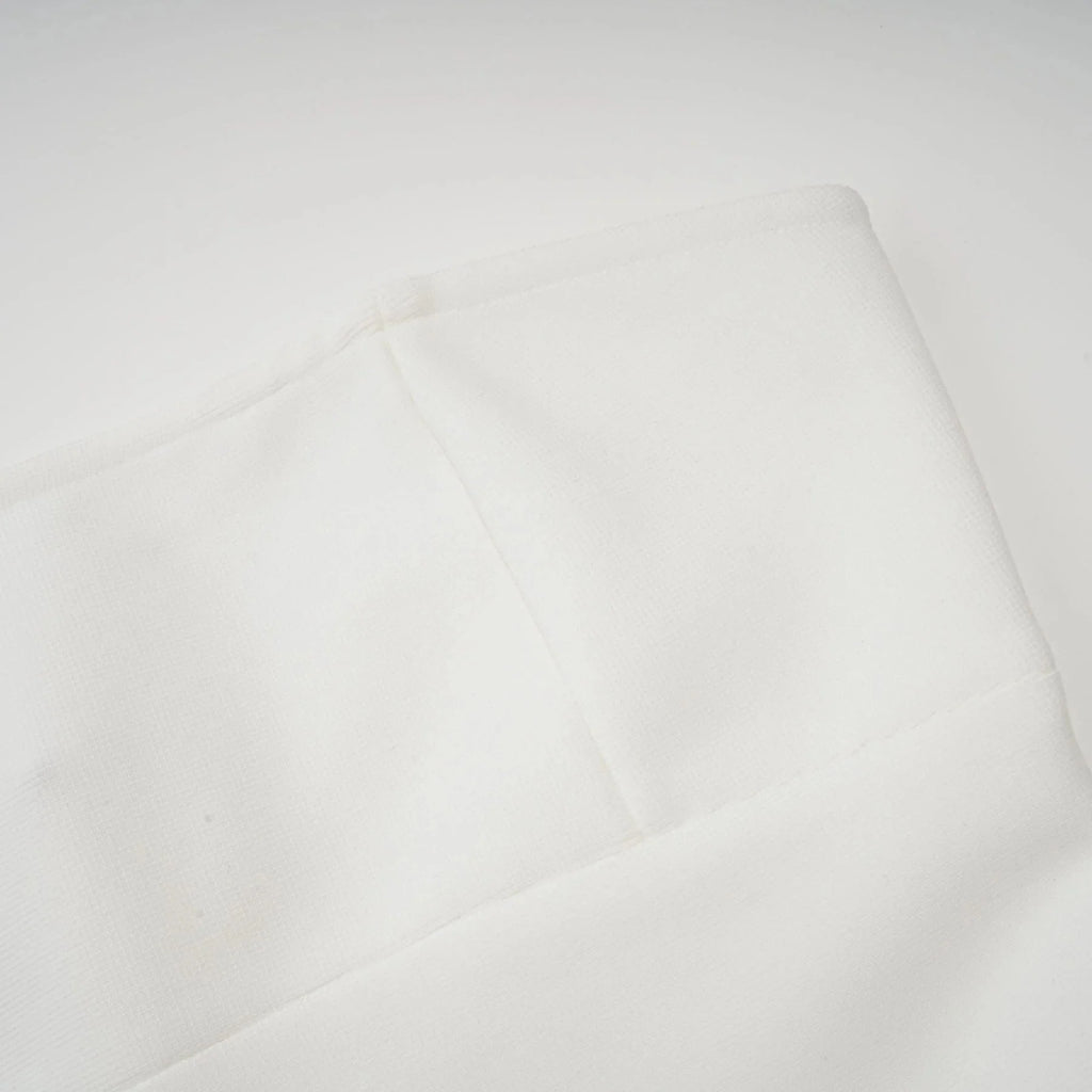 Brenna Maxi Dress White Tulle Paneling & Godet Design
