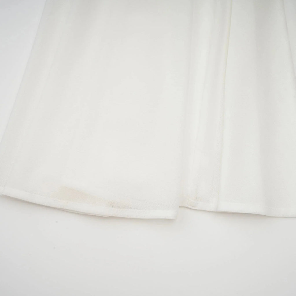 Brenna Maxi Dress White Tulle Paneling & Godet Design