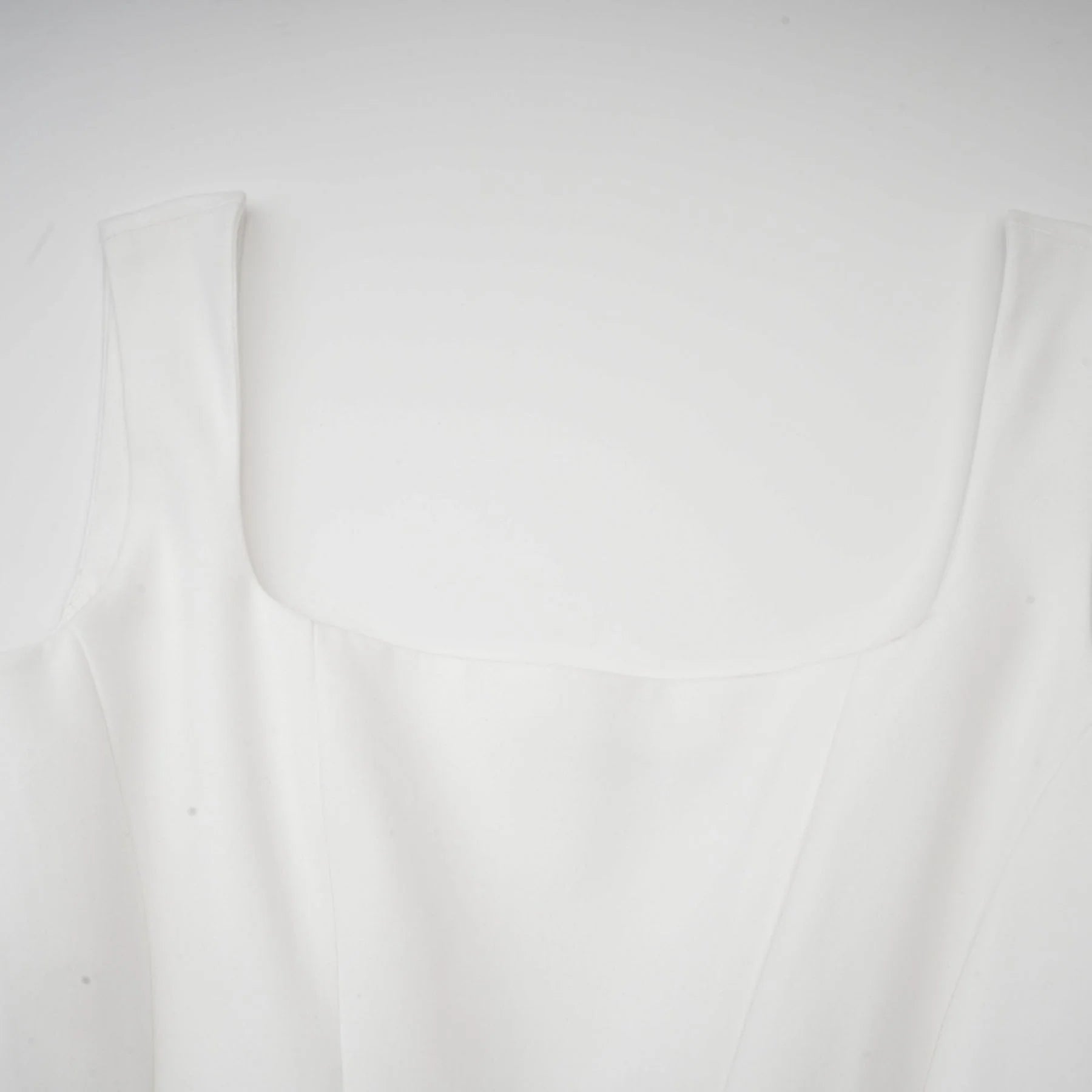 Brianna Dress - Square Neck - Sleeveless - Corset Style - Pleated Design - Flared Skirt - Ankle Length - Rear Zip Fastening