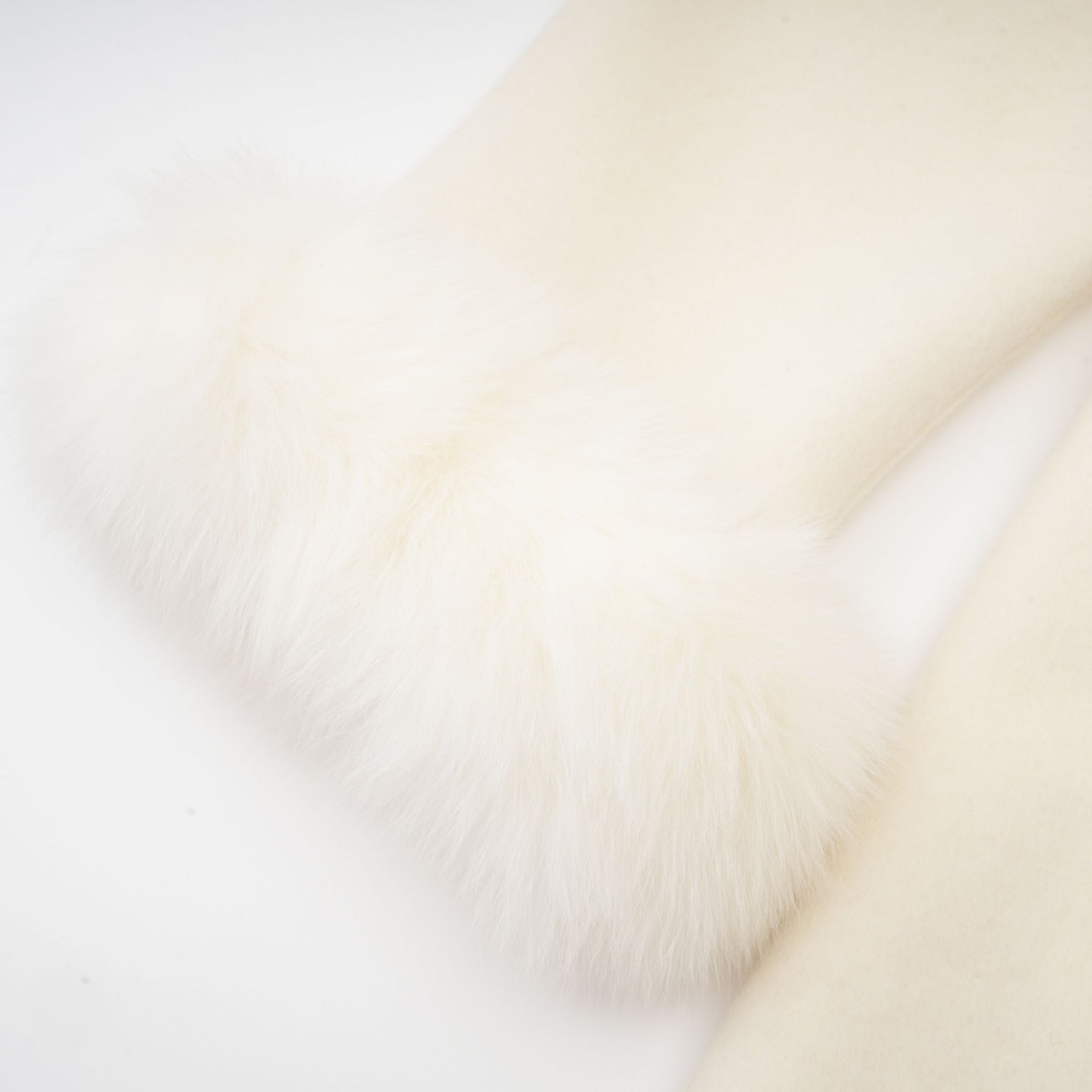 Brielle Coat - Long Sleeves - Faux - Fur Crystal & Pearl Embellishments - Front Button Fastening
