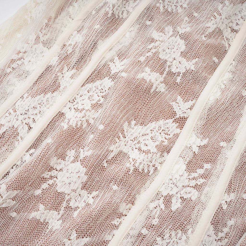 Brielle Maxi Dress - Square Neck - Lace Detailing - Bustier Style - Flared Cuffs - Front Tie & Rear Zip Fastening