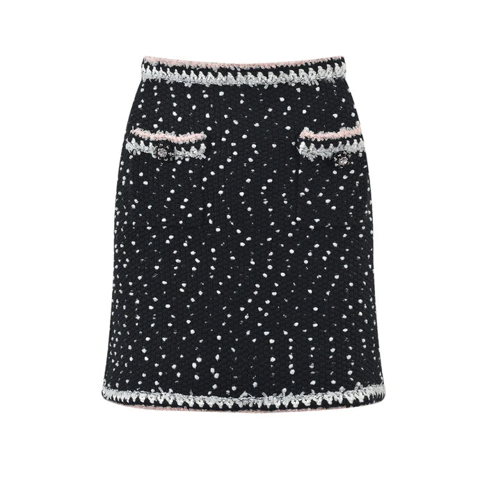 Brooklynn Jacket & Skirt - Long Sleeve - Snowflake Dots Design - Front Button Fastening - Knitted Construction
