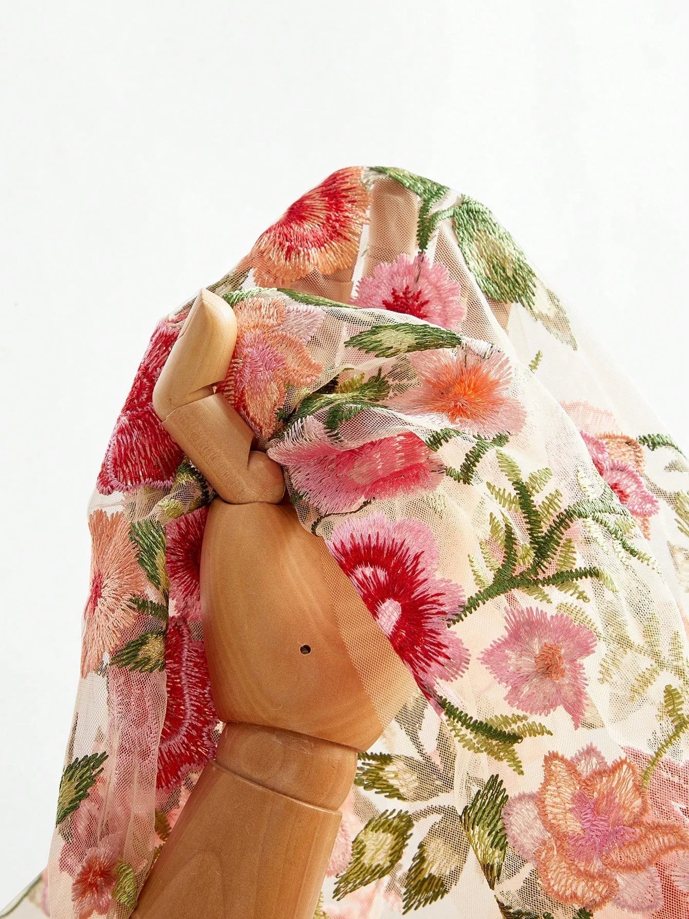 Bruna Midi Dress - Notched Neckline - Bishop Sleeve - High Waist - A Line - Floral Print