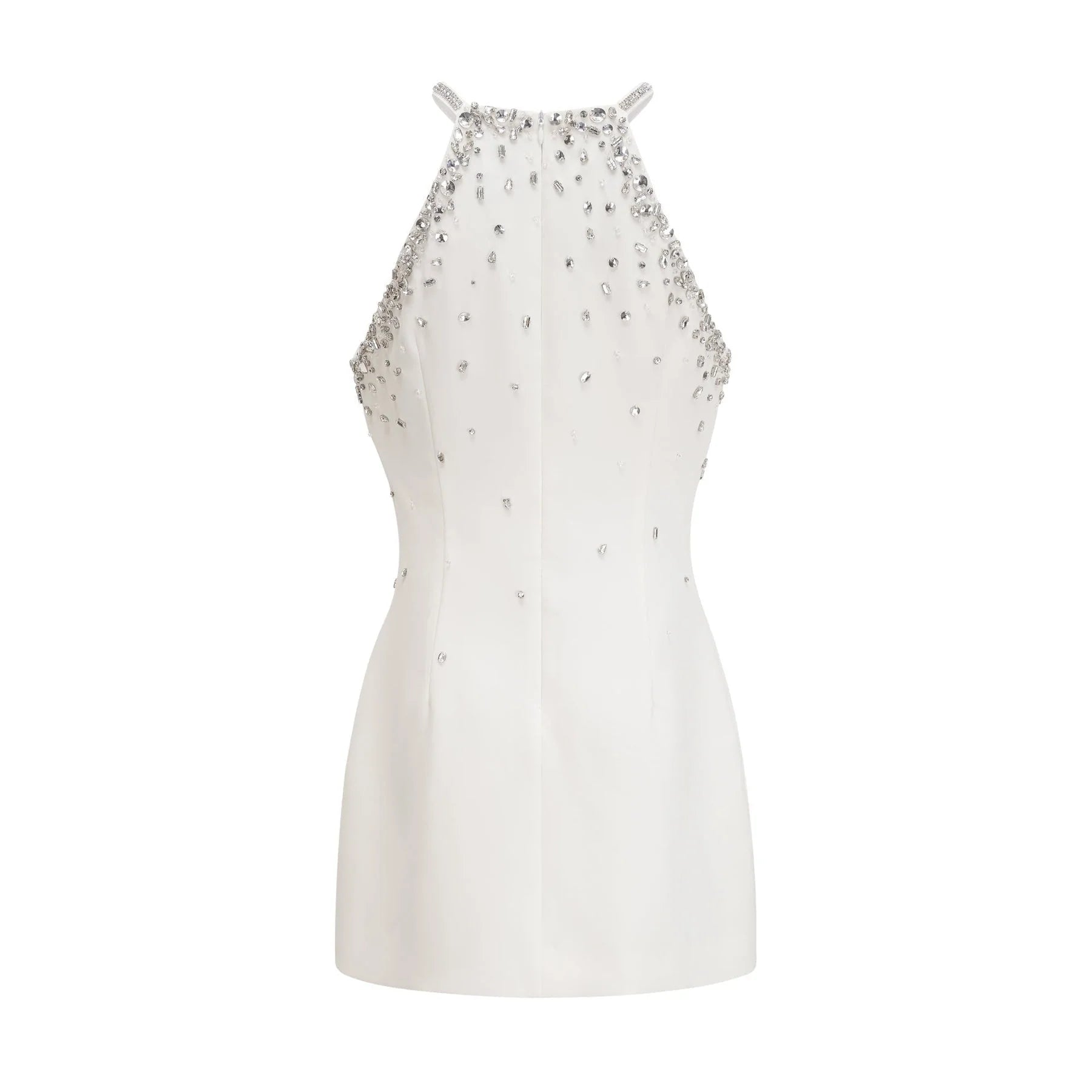 Bruna Mini Dress - Choker Design - Sleeveless - Embellished - Rear Zip Fastening