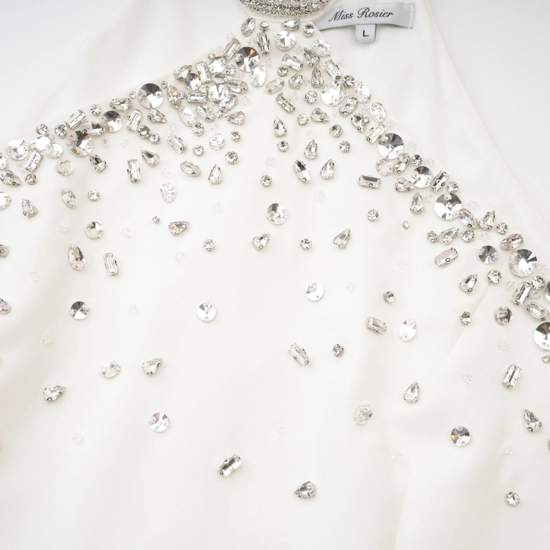 Bruna Mini Dress - Choker Design - Sleeveless - Embellished - Rear Zip Fastening