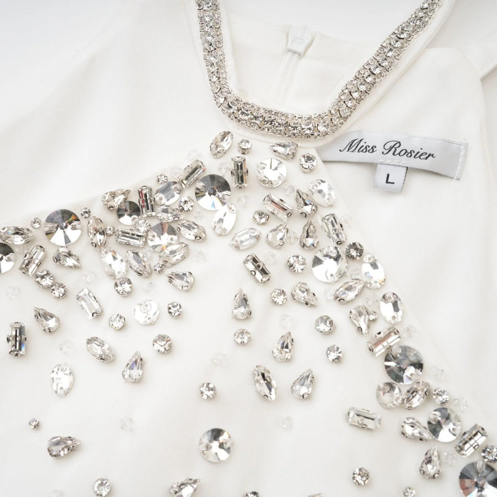 Bruna Mini Dress - Choker Design - Sleeveless - Embellished - Rear Zip Fastening
