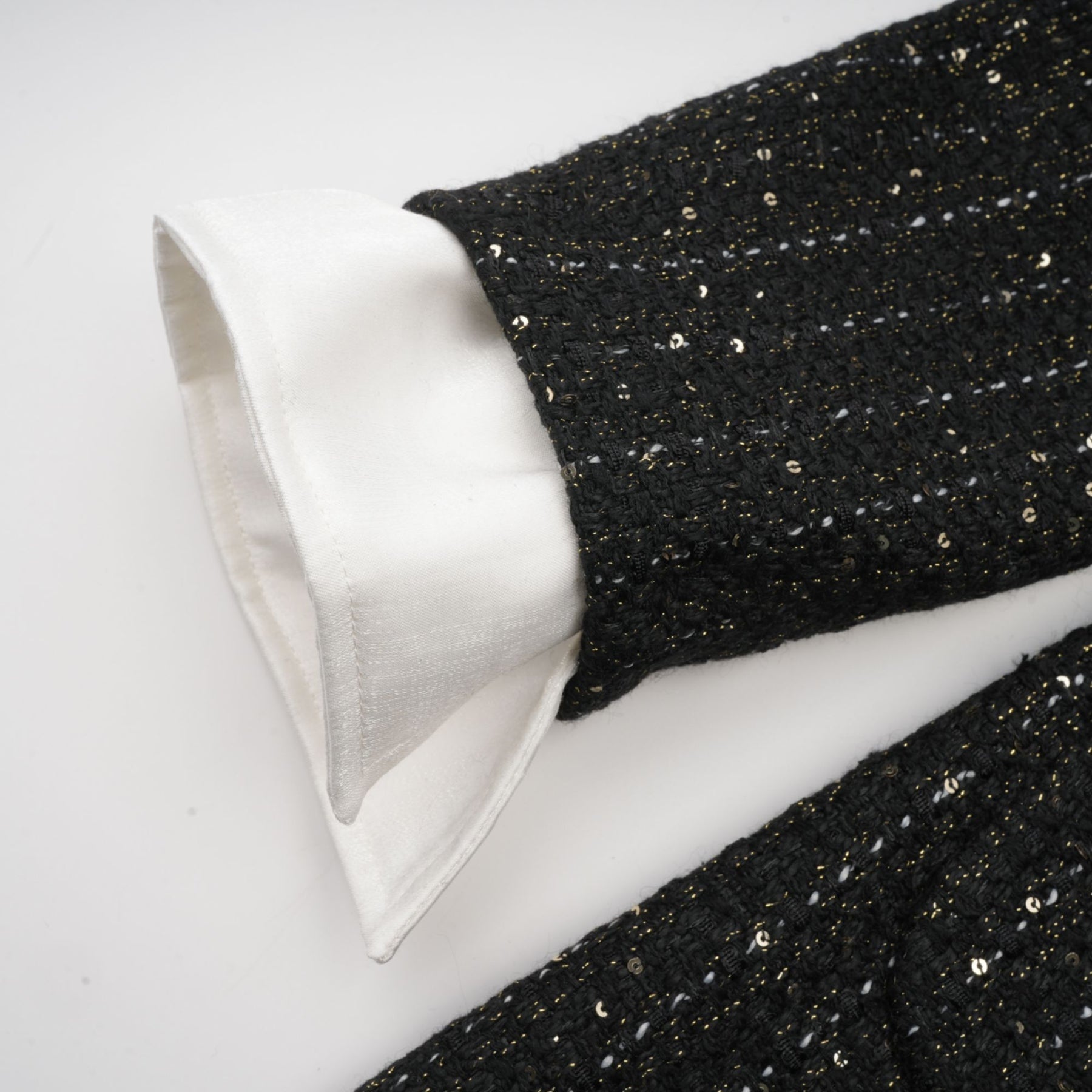 Bruna Sequin Mini Dress - Peak Lapels - Long Sleeves - Patch Pockets - Single Breasted Buttons