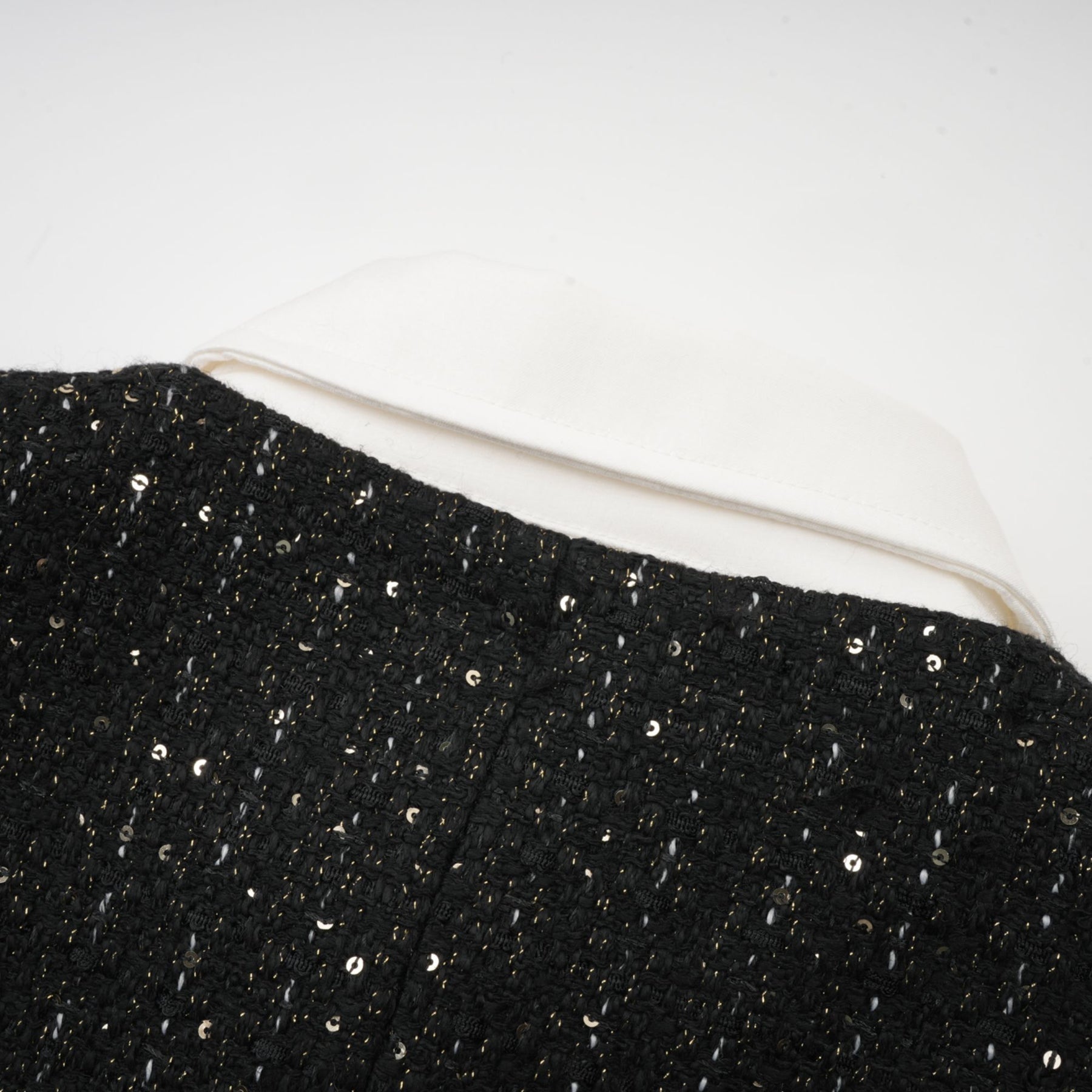 Bruna Sequin Mini Dress - Peak Lapels - Long Sleeves - Patch Pockets - Single Breasted Buttons