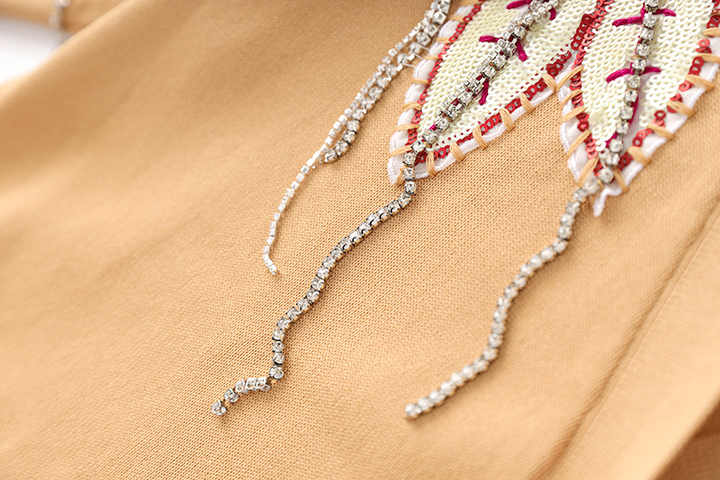 Brynn V - Neck Cardigan with Floral Embroidery and Beaded Accents