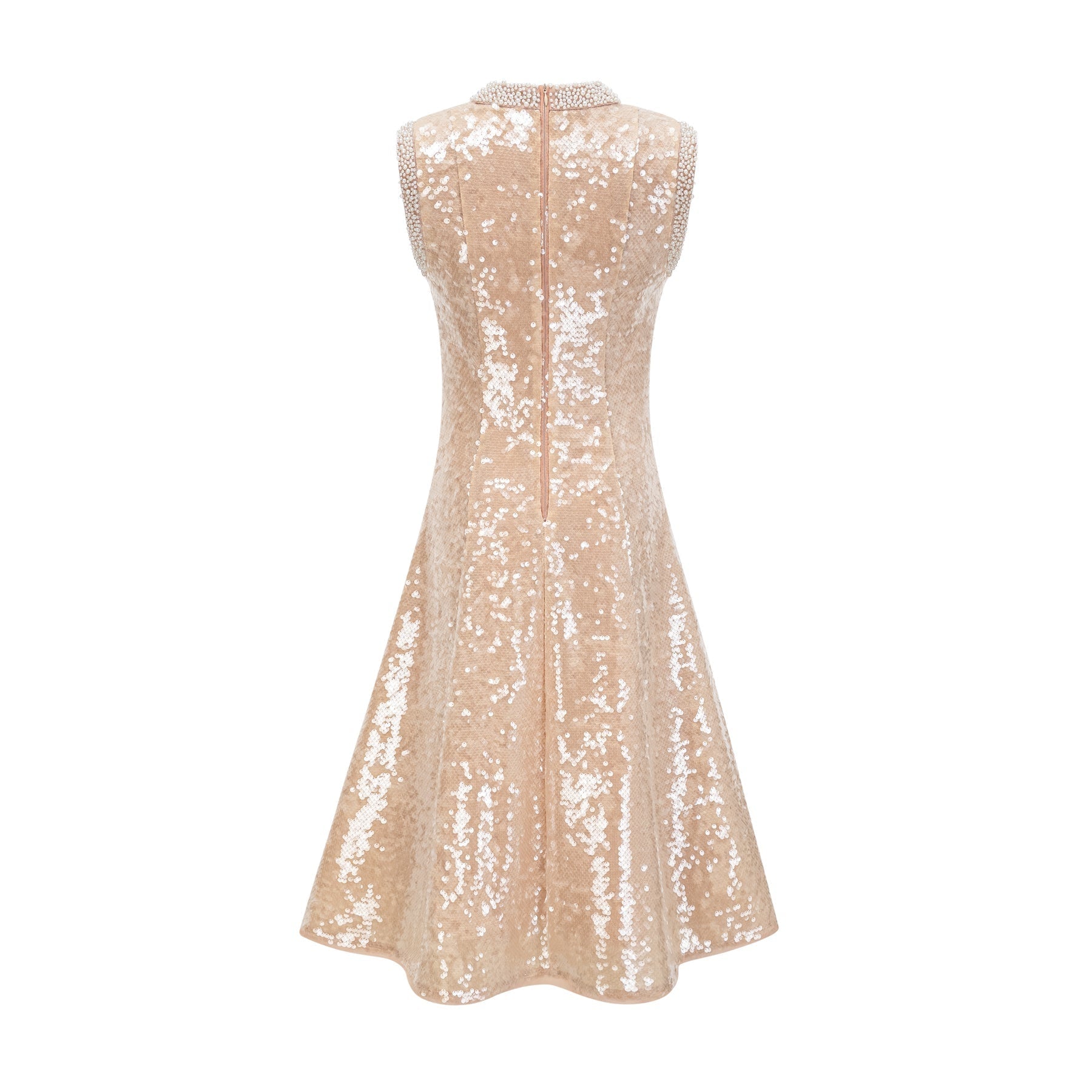 Callie Midi Dress – Crew Neck – Sequin Embellishment – Calf Length