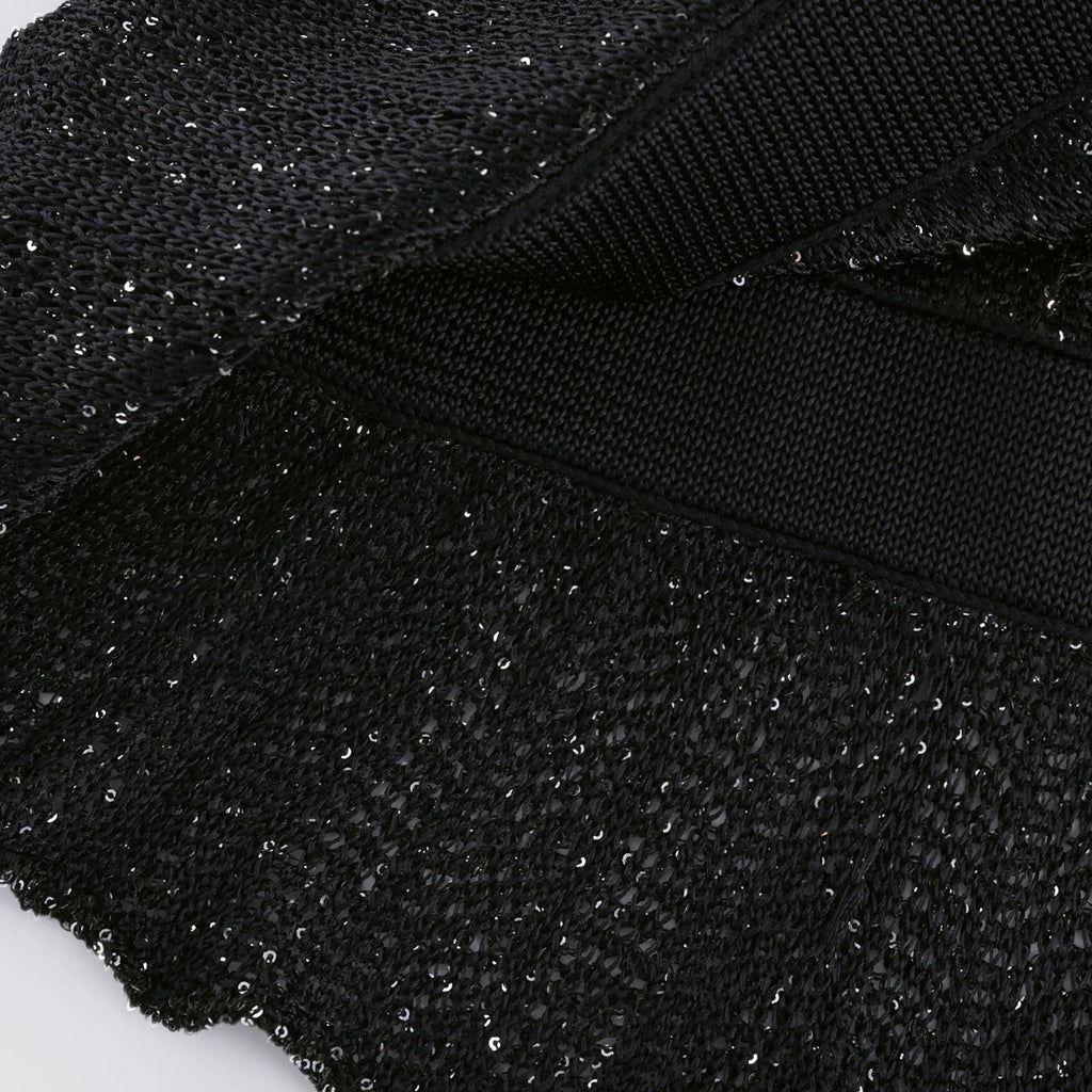 Callie Mini Dress - Sleeveless - Tiered Skirt - Sequin Details - Knitted Construction