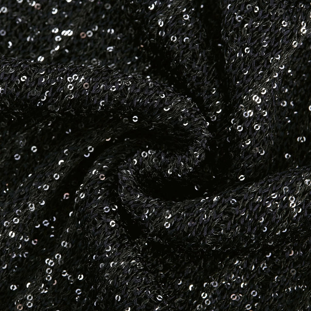 Callie Mini Dress - Sleeveless - Tiered Skirt - Sequin Details - Knitted Construction