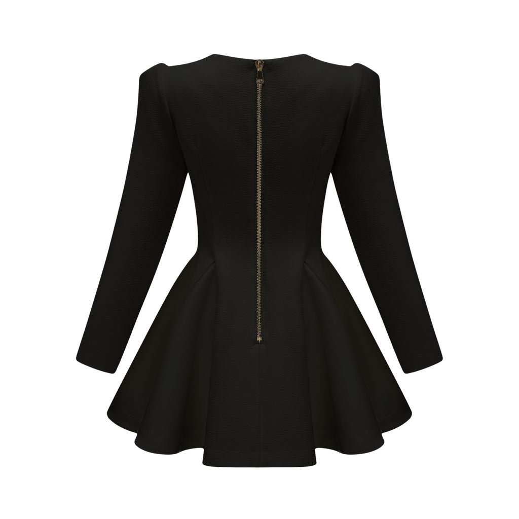 Carmina Blazer - V - Neck - Long Sleeves - Tone Buttons - A - Line