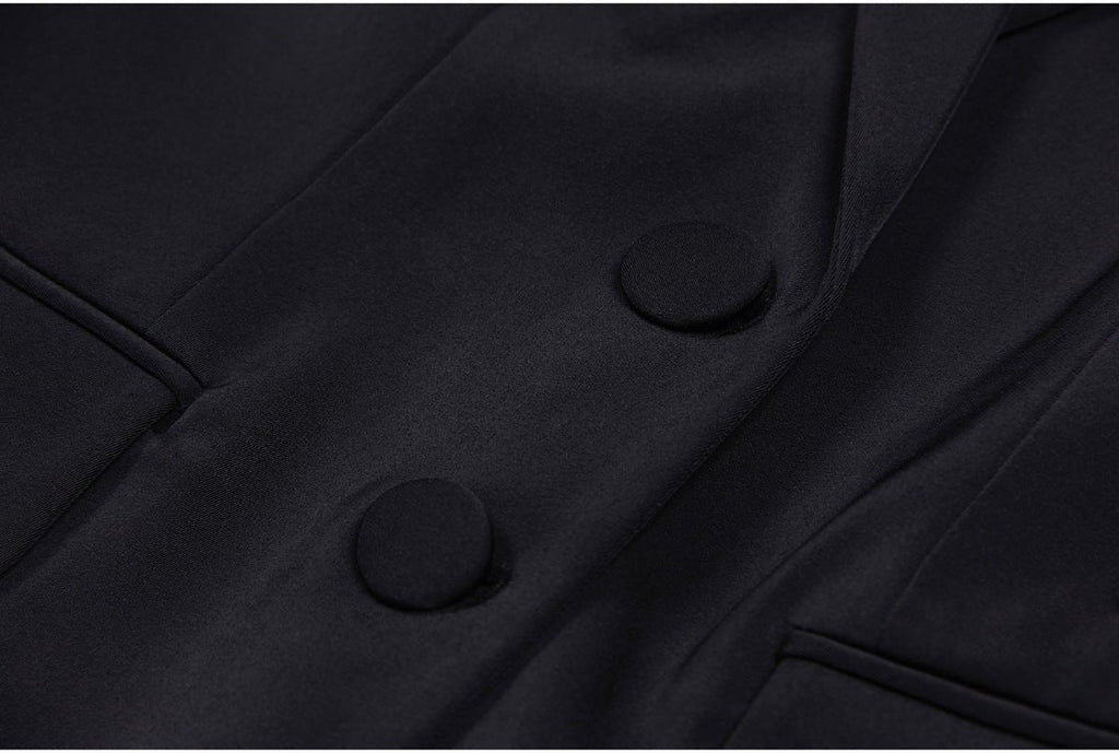 Carolina Blazer - Tailored Silhouette - Crystal Embellishments - Slim Fit - Deep Lapel - Rhinestone Appliqués
