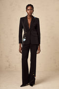 Cassandra Blazer & Trousers - Peak Lapels - Sequin Embellishment - Crystal Detail - Wide Leg