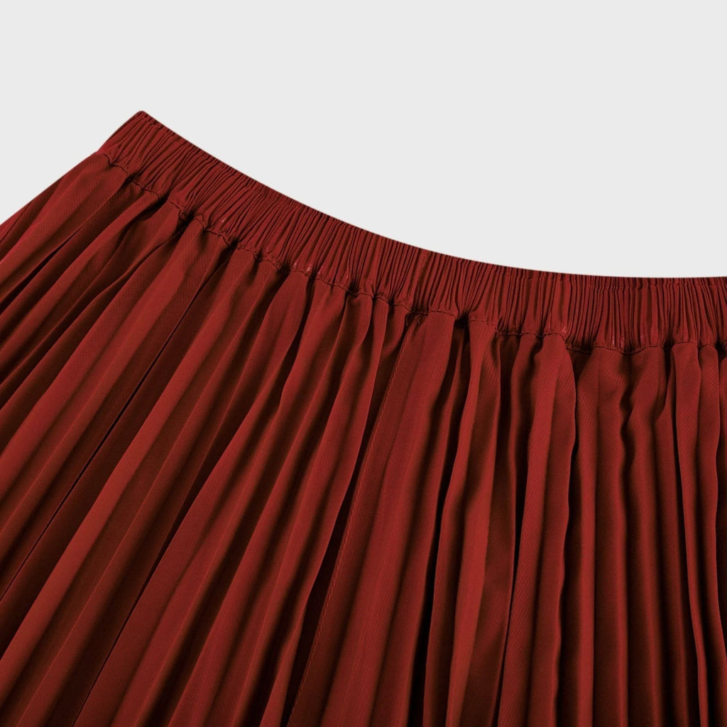 Caterina Top & Skirt Set - Elegant Bow - Tie Detail - Flattering Pleats - Asymmetric Hem - Layered Design - Ankle Length