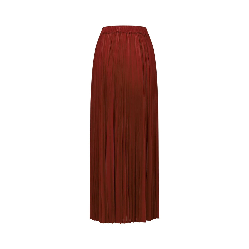 Caterina Top & Skirt Set - Elegant Bow - Tie Detail - Flattering Pleats - Asymmetric Hem - Layered Design - Ankle Length