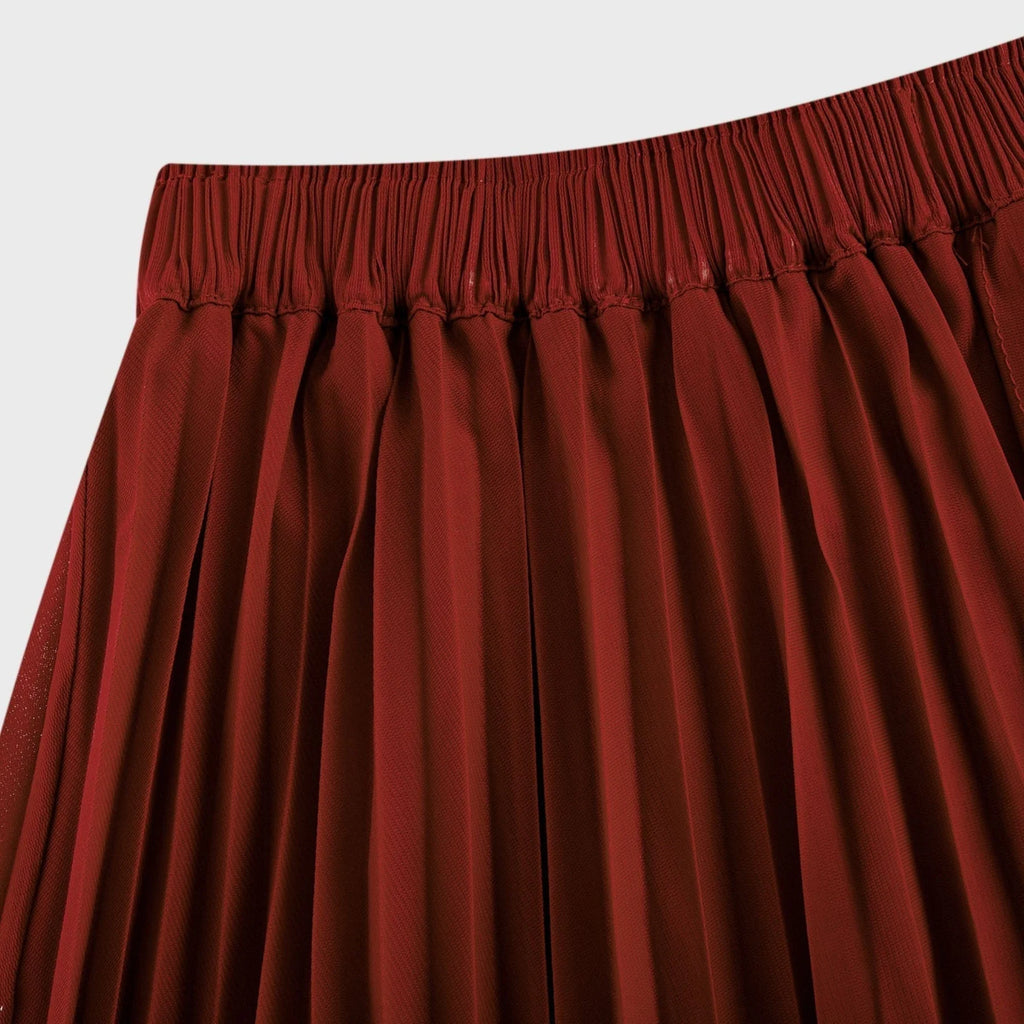 Caterina Top & Skirt Set - Elegant Bow - Tie Detail - Flattering Pleats - Asymmetric Hem - Layered Design - Ankle Length