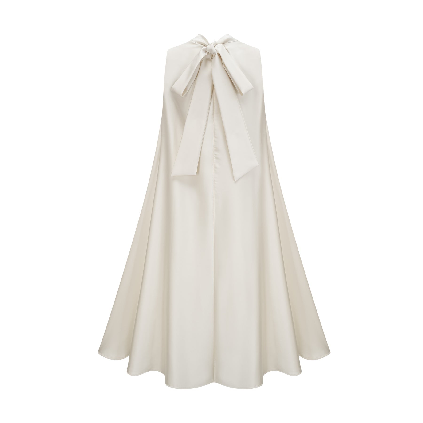 Caterinella Floral Midi Dress - Sleeveless Style - Beaded Floral Appliqué - A - line Cut - Rear Zip Fastening
