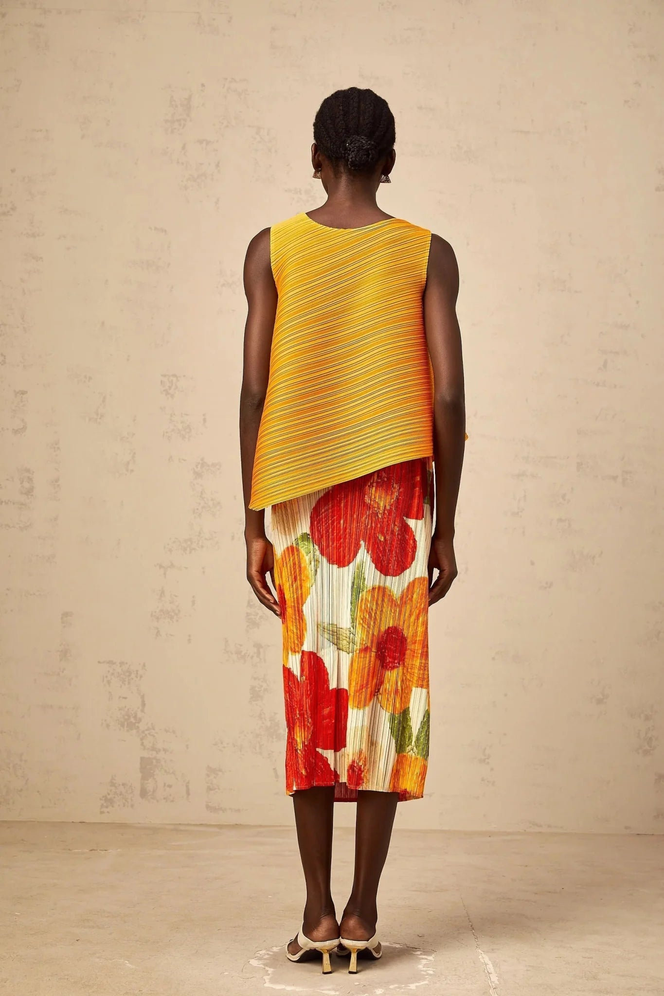 Catherine Top & Skirt Set Amber - Orange Floral Print