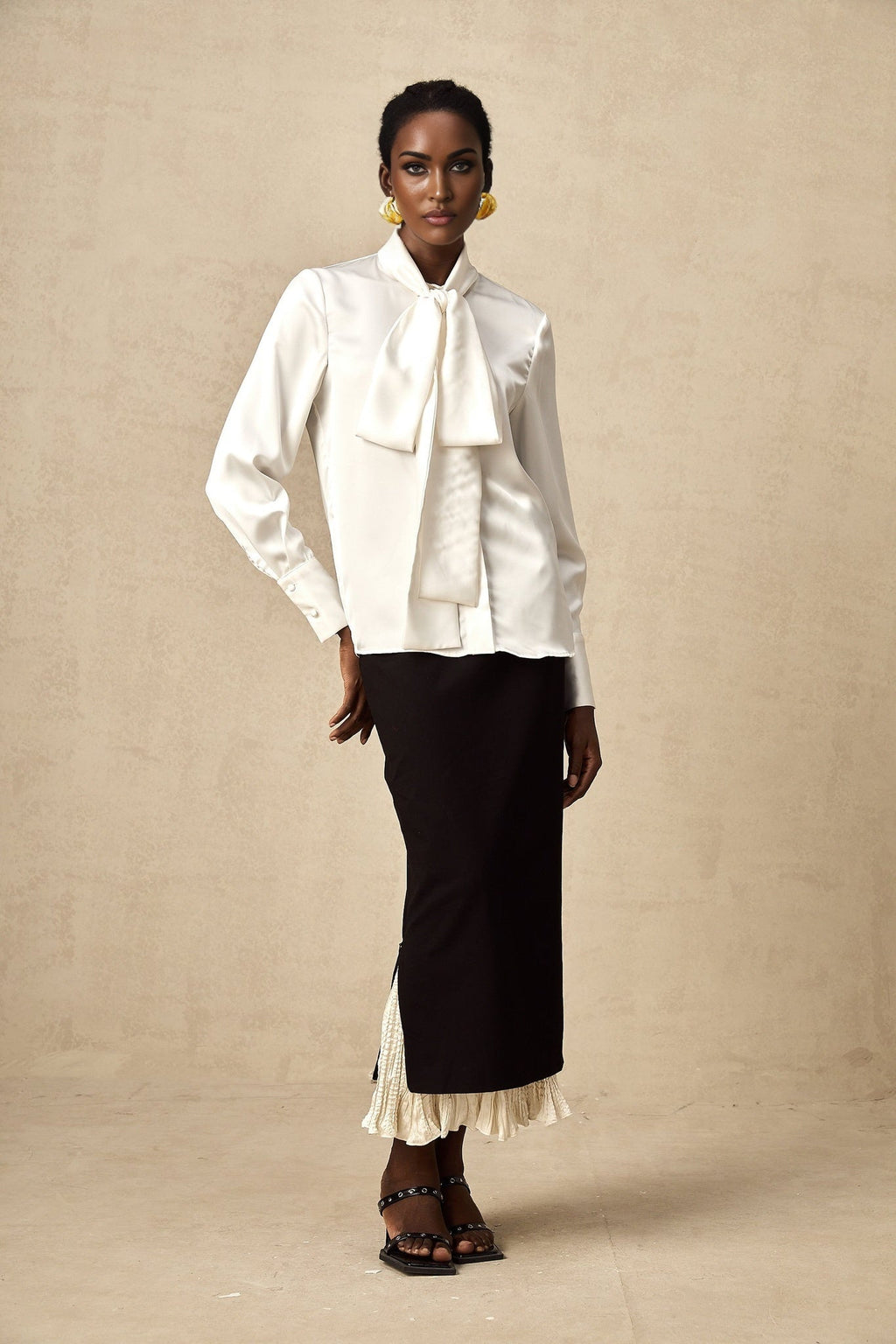 Celestina Skirt - Color Blocked Design - Panelled Ruffles - Scallop Hem - Side Zip Fastening