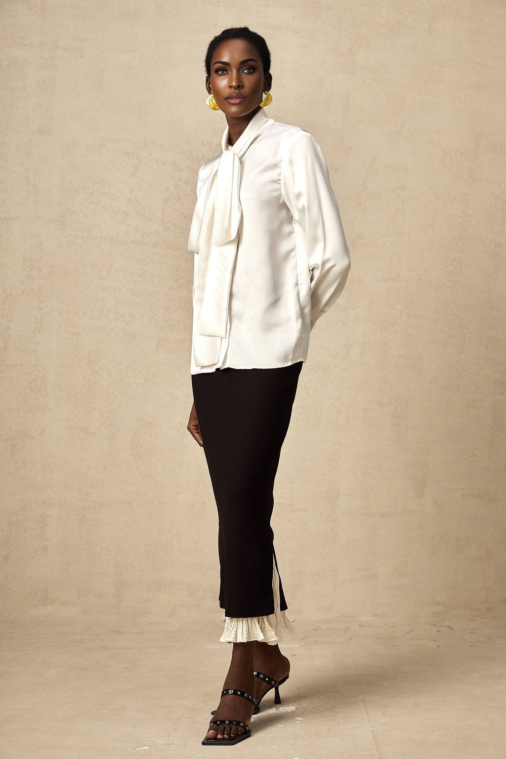 Celestina Skirt - Color Blocked Design - Panelled Ruffles - Scallop Hem - Side Zip Fastening