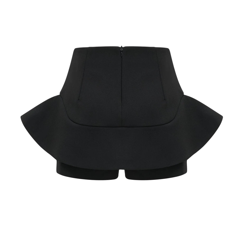 Charlee Stylish Culotte Shorts - Flounce Hem - Layered Design - High Waist - Front Zip Fastening