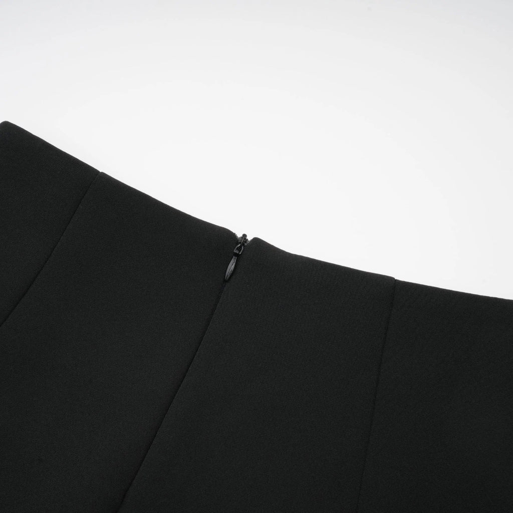 Charlee Stylish Culotte Shorts - Flounce Hem - Layered Design - High Waist - Front Zip Fastening