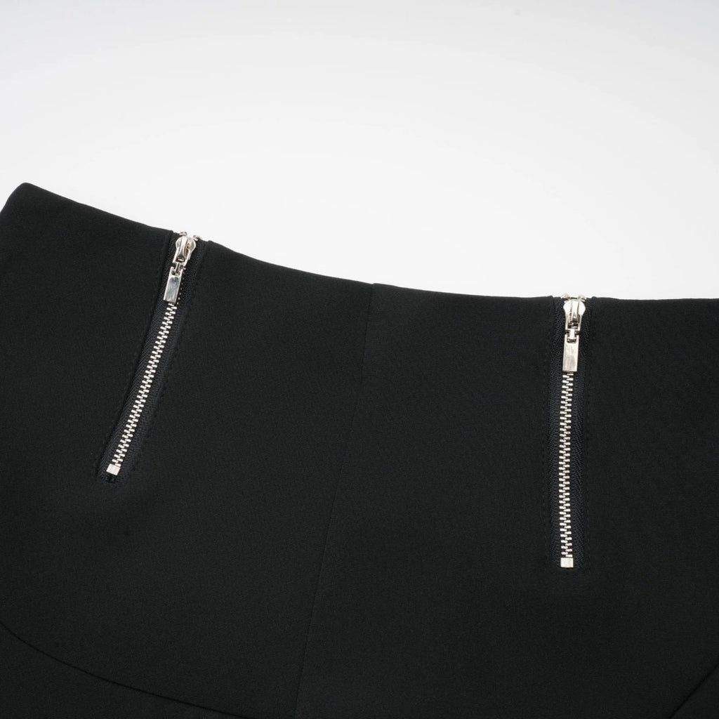 Charlee Stylish Culotte Shorts - Flounce Hem - Layered Design - High Waist - Front Zip Fastening