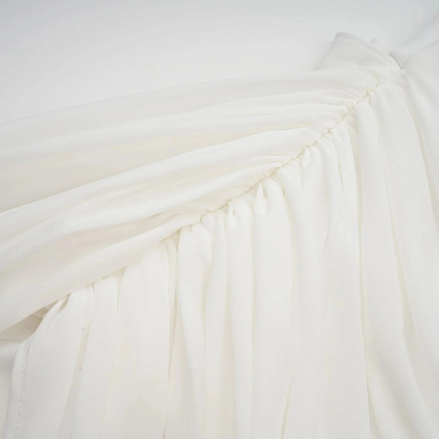 Charleigh Mini Dress White Ribbon Ruched Layered