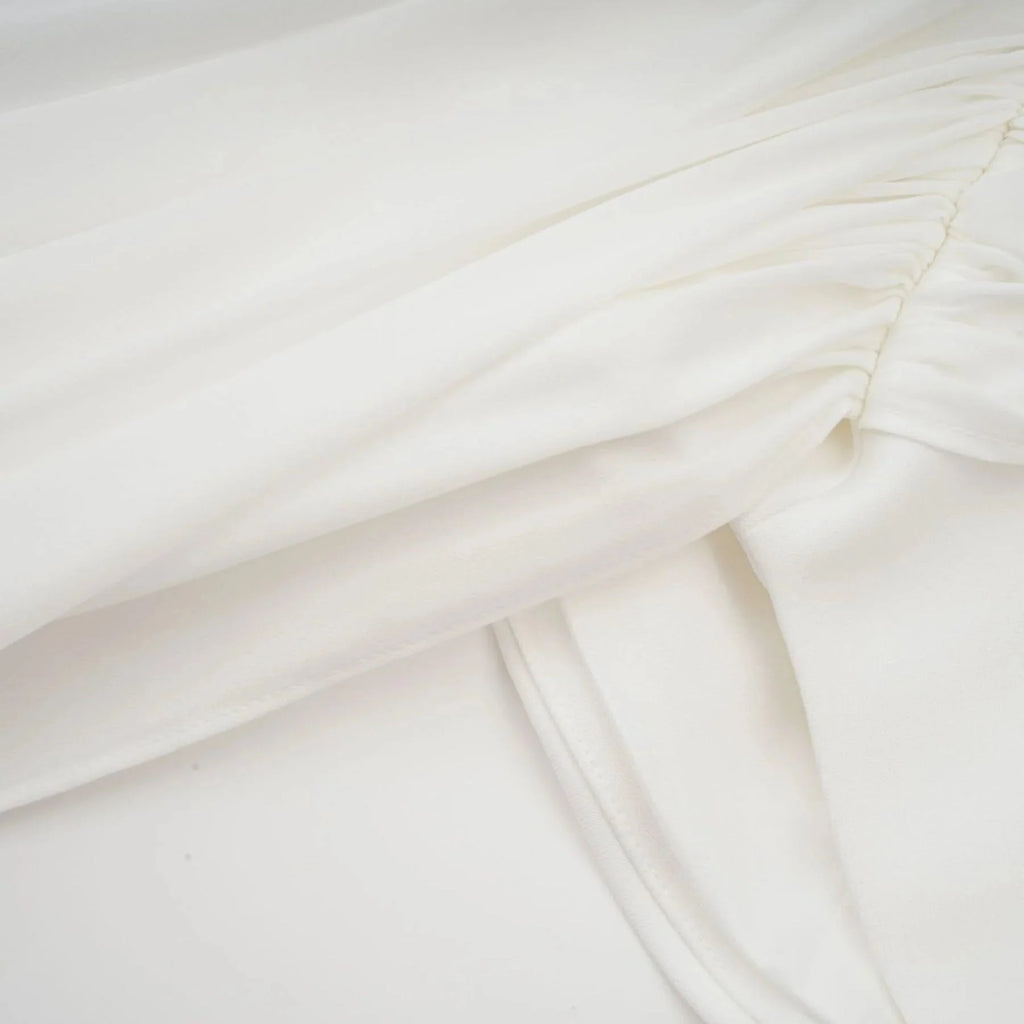 Charleigh Mini Dress White Ribbon Ruched Layered