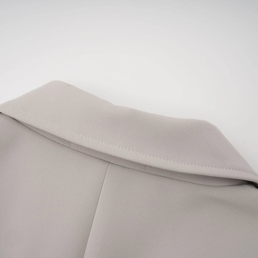 Chelsea Blazer & Skirt - Wool Blend Matching Set - tone Hardware - Wrap Design