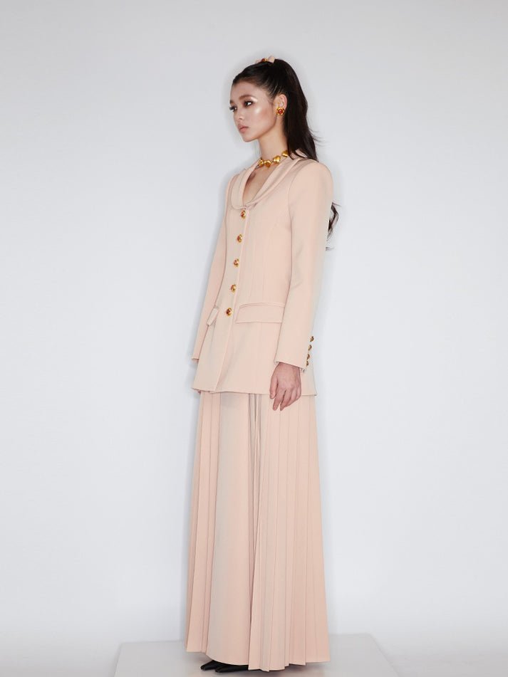 Cherish Maxi Skirt - High - Waisted Fit - Refined Pleated Structure - Flowing Silhouette - Versatile For Formal, Casual, And Workwear