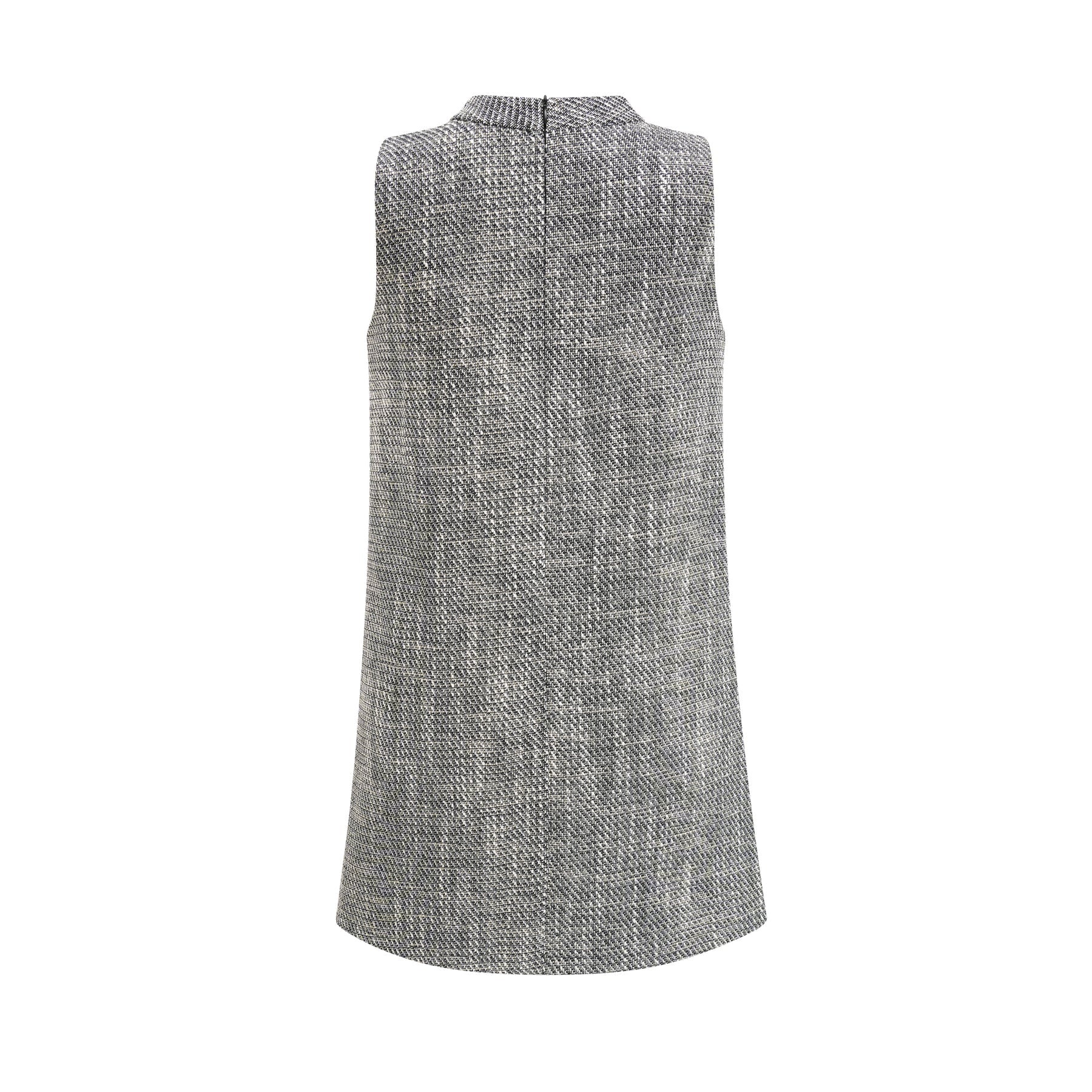 Cherish Mini Dress - Crew Neck - Sleeveless - Faux - Flower Detailing - A - Line Silhouette