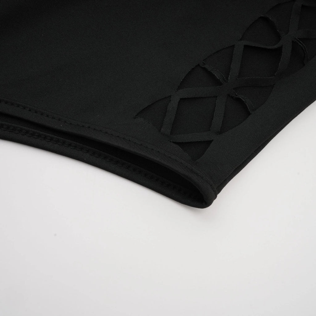 Chiara Bodysuit - Mock Neck - Cut - Out Design - Bodycon Fit - Long Sleeves
