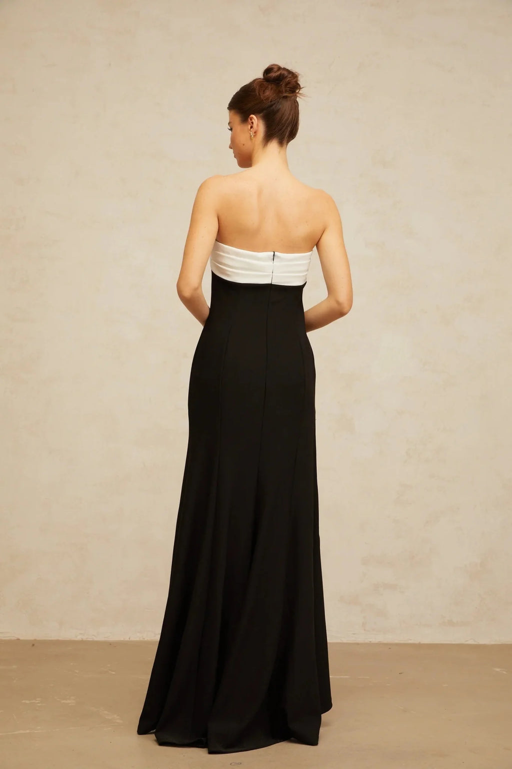 Chiara Maxi Dress Black Color - Block Off - Shoulder Slit Hem Zip Elegant Appeal