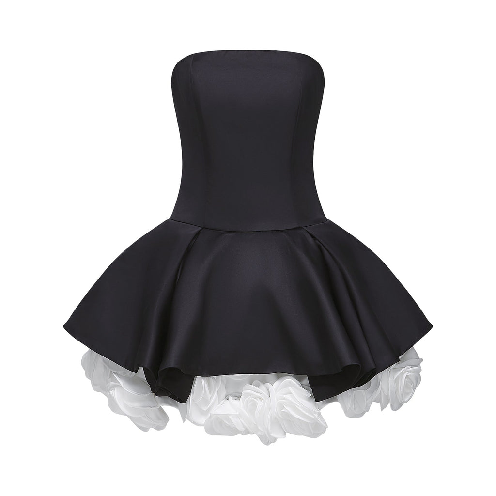 Chiara Mini Dress - Off - Shoulder Style - Sleeveless - Multi - Layered - Fitted Waist
