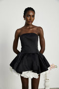 Chiara Mini Dress - Off - Shoulder Style - Sleeveless - Multi - Layered - Fitted Waist