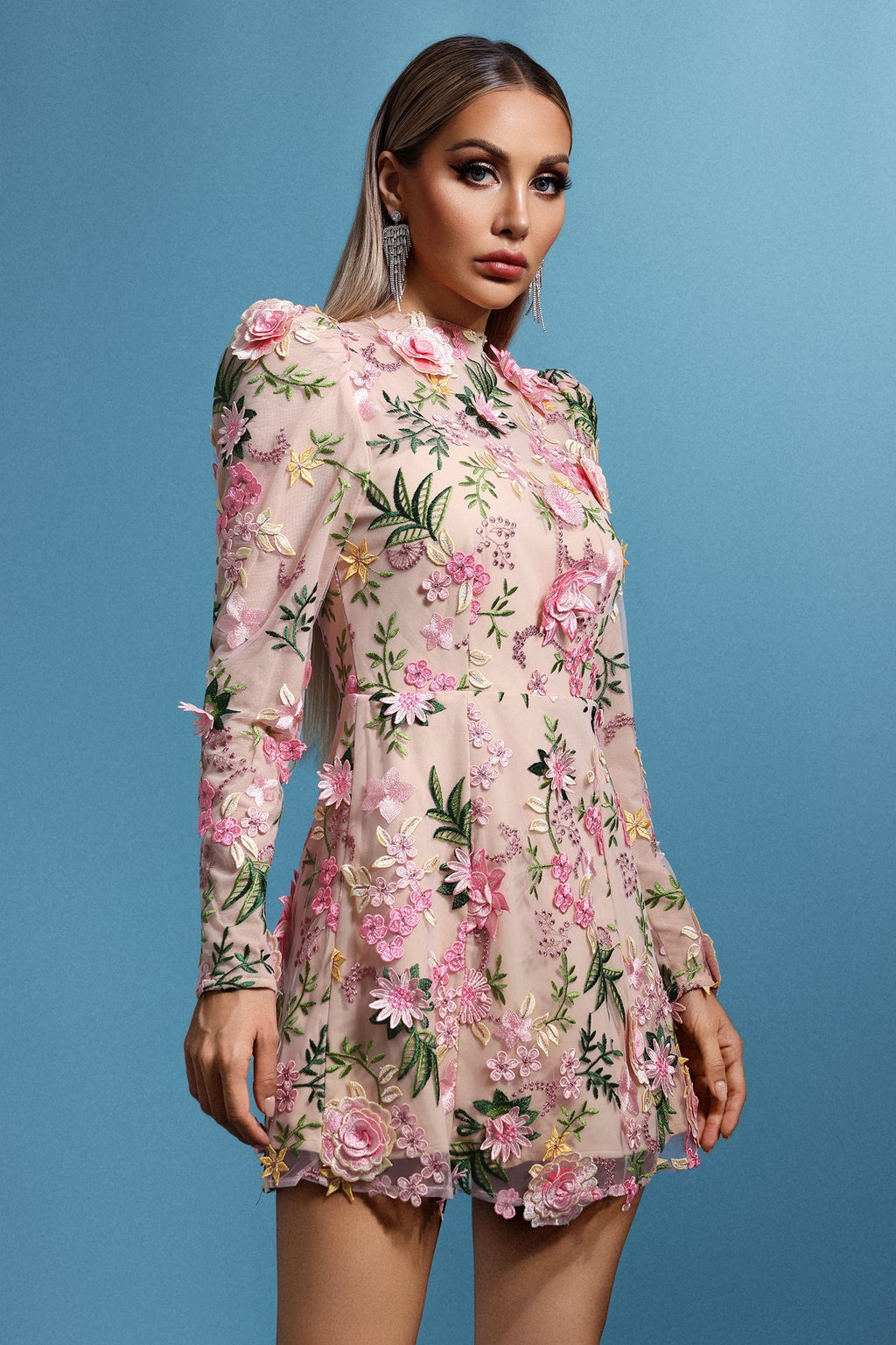 Chiara Pink Floral Mini Dress